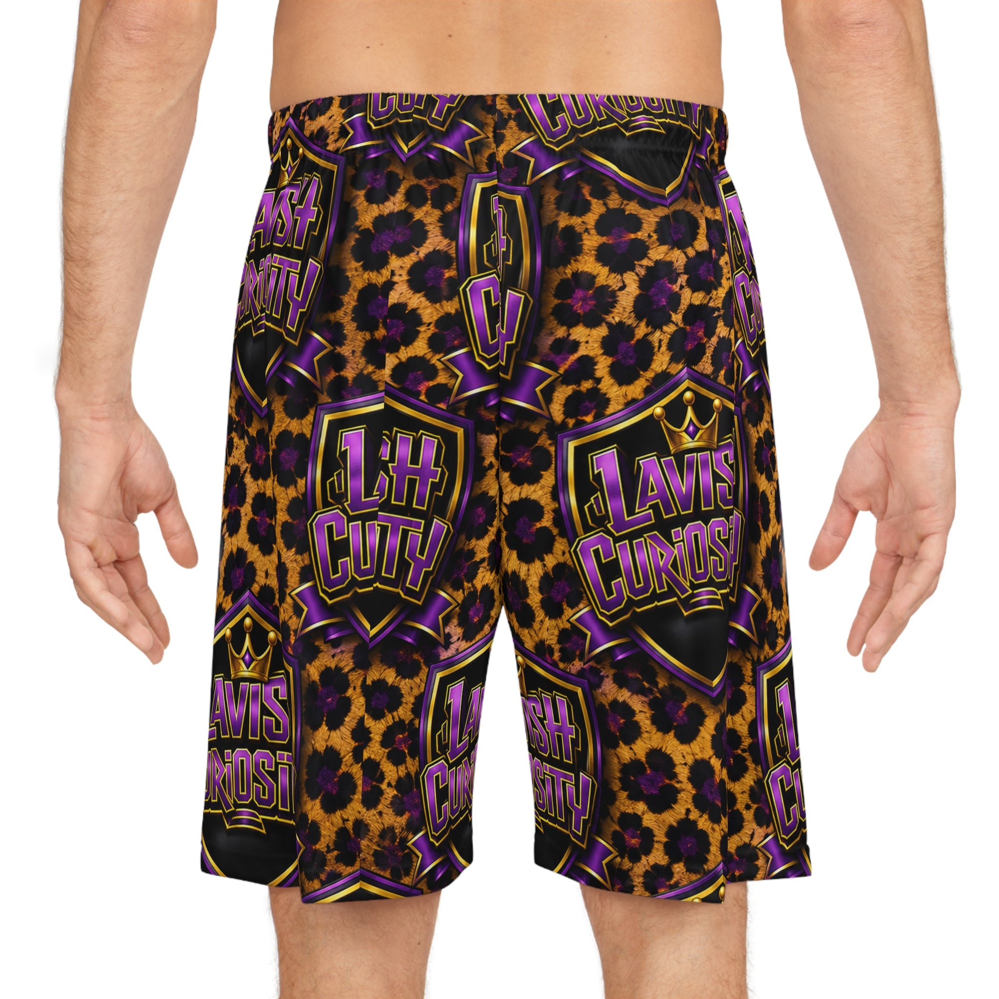 Lavish curiosity Basketball Shorts - AOP Red Sporty Style
