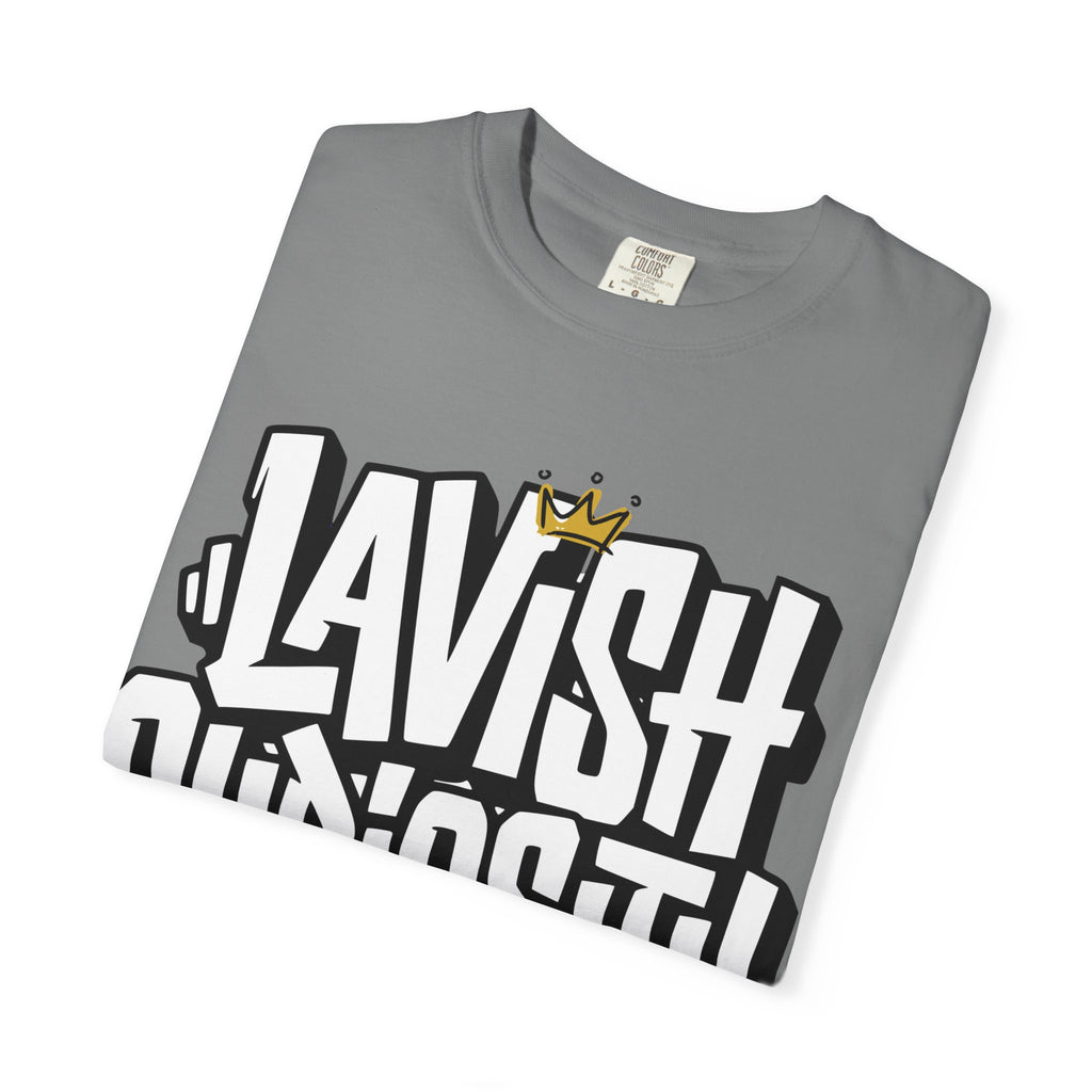 Lavish Curiosity T-Shirt — 'Lavish Curiosity' Graphic Tee with Crown Script