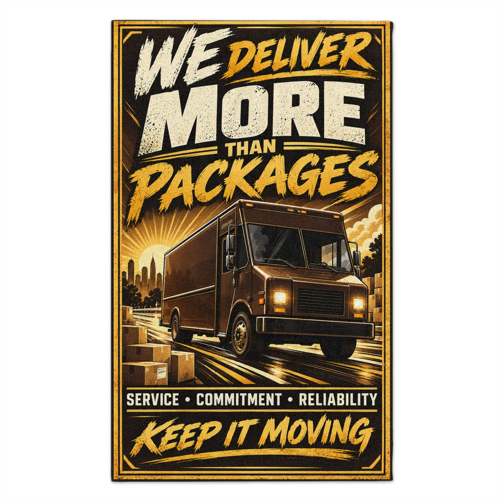 Delivery Driver Rally Towel — "We Deliver More Than Packages" 11x18