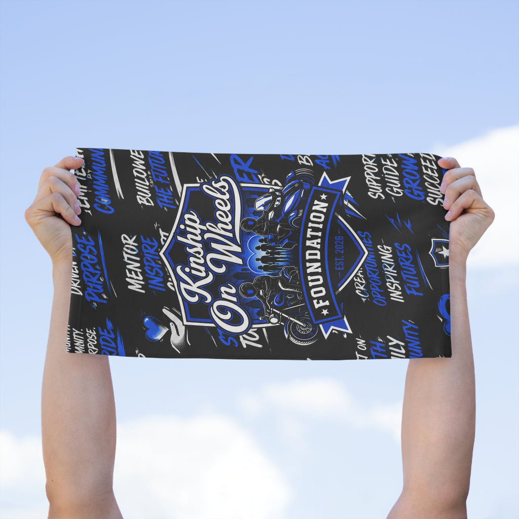 Kinship On Wheels Foundation Rally Towel – 11x18 Motorcycle Charity Supporter Design