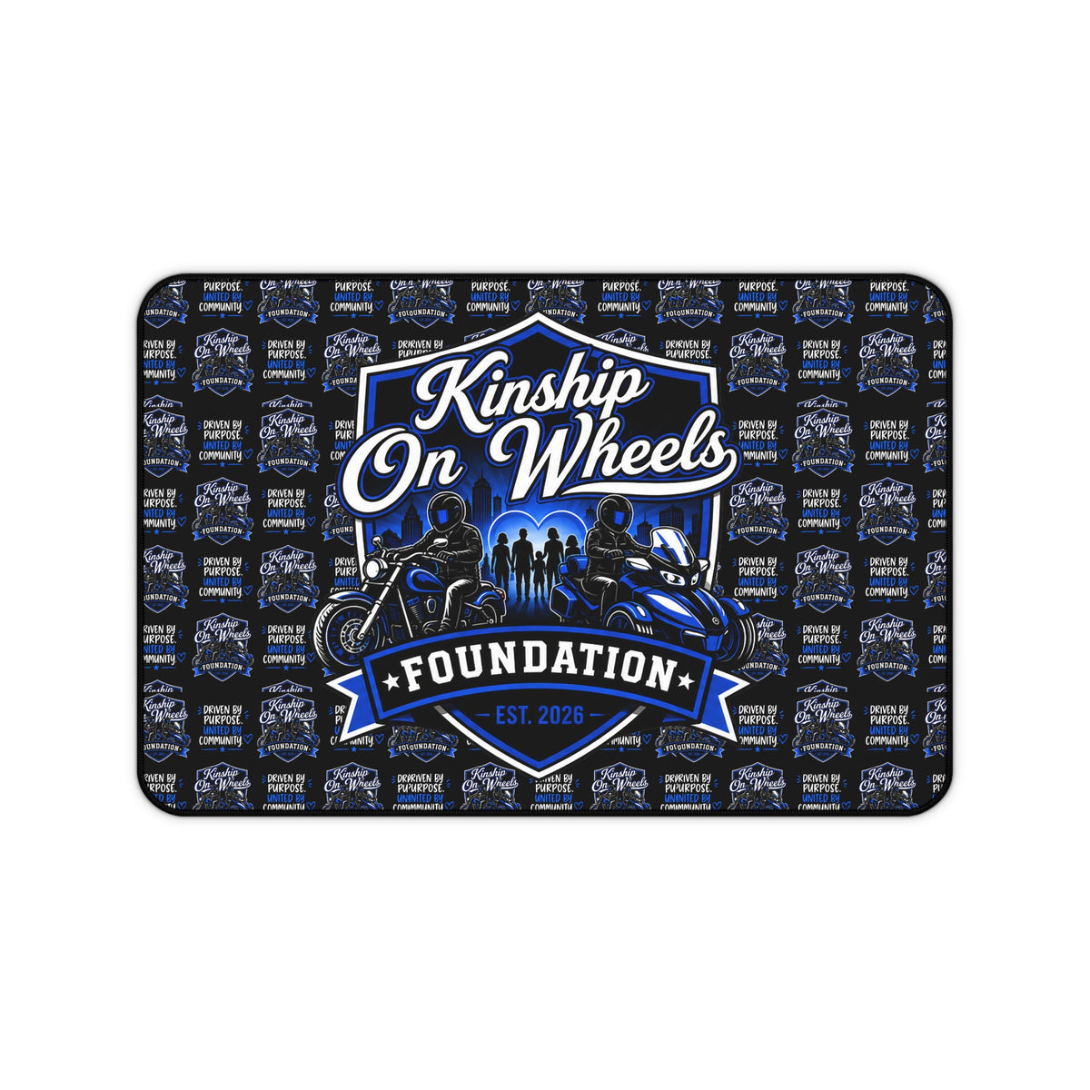 Desk Mat — Kinship On Wheels Foundation Racing Mouse Pad (Est. 2026)